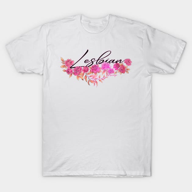 lesbian pride - white bg T-Shirt by Mariliya